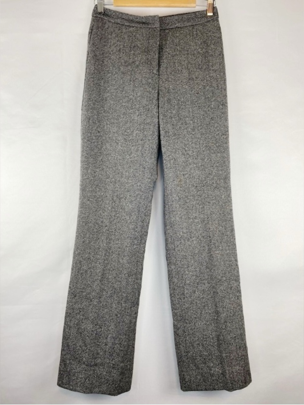 VTG Classiques Entier Wool Herringbone Black & White Wide Leg High Waist Trouser